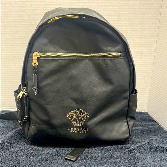 Versace | Bags | Versace Black And Gold Backpack With Medusa  display picture 3